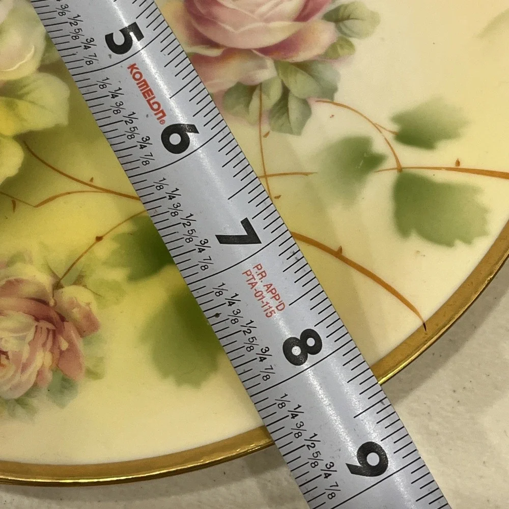 Vintage Royal Rudolstadt Prussia Decorative Plate Pink Roses 8.5